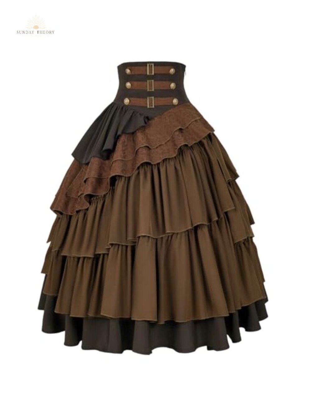 Women's Steampunk Skirt Gothic High Waisted Ruffle Pirate Skirt